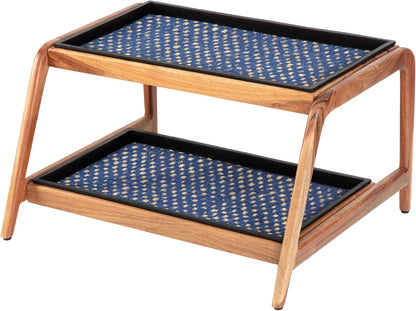 Anji Mountain Heavy Duty Waterproof Wooden Shoe Storage Mat Organizer/Boot Storage Tray Multi Use for Entryway with Coir, Tan Rectangle Embossed Insert, 1 Tier, Fits 2 Pair (26.5" Wide)