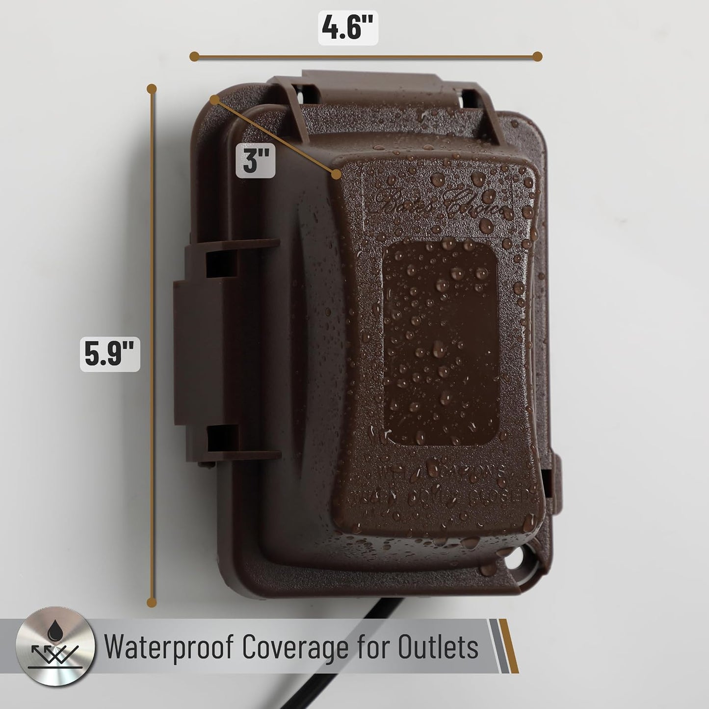 Bates- Weatherproof Electrical Outlet Cover, 1-Gang Outdoor Plug Cover | For Protection Against Rain Dust & Outdoor Use