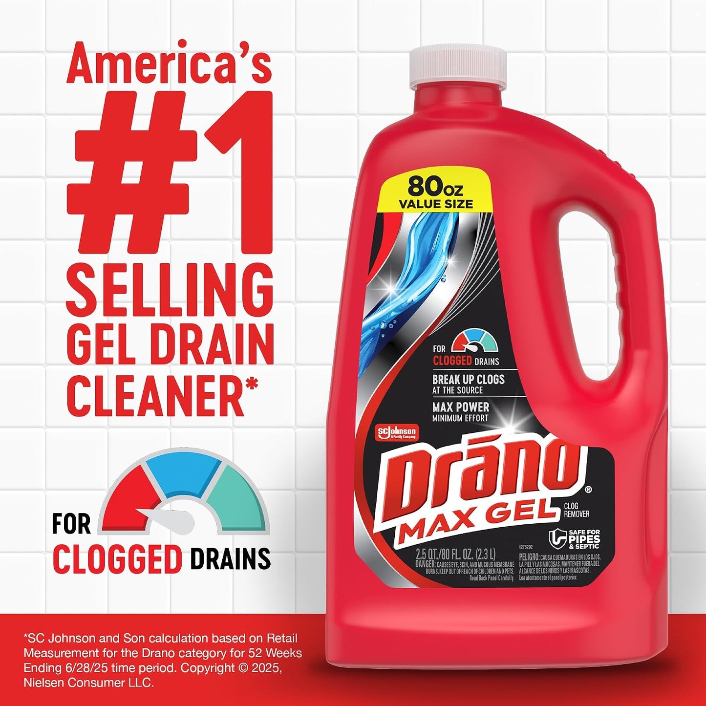 Drano Max Gel Clog Remover (80-Ounce, 6-Pack)