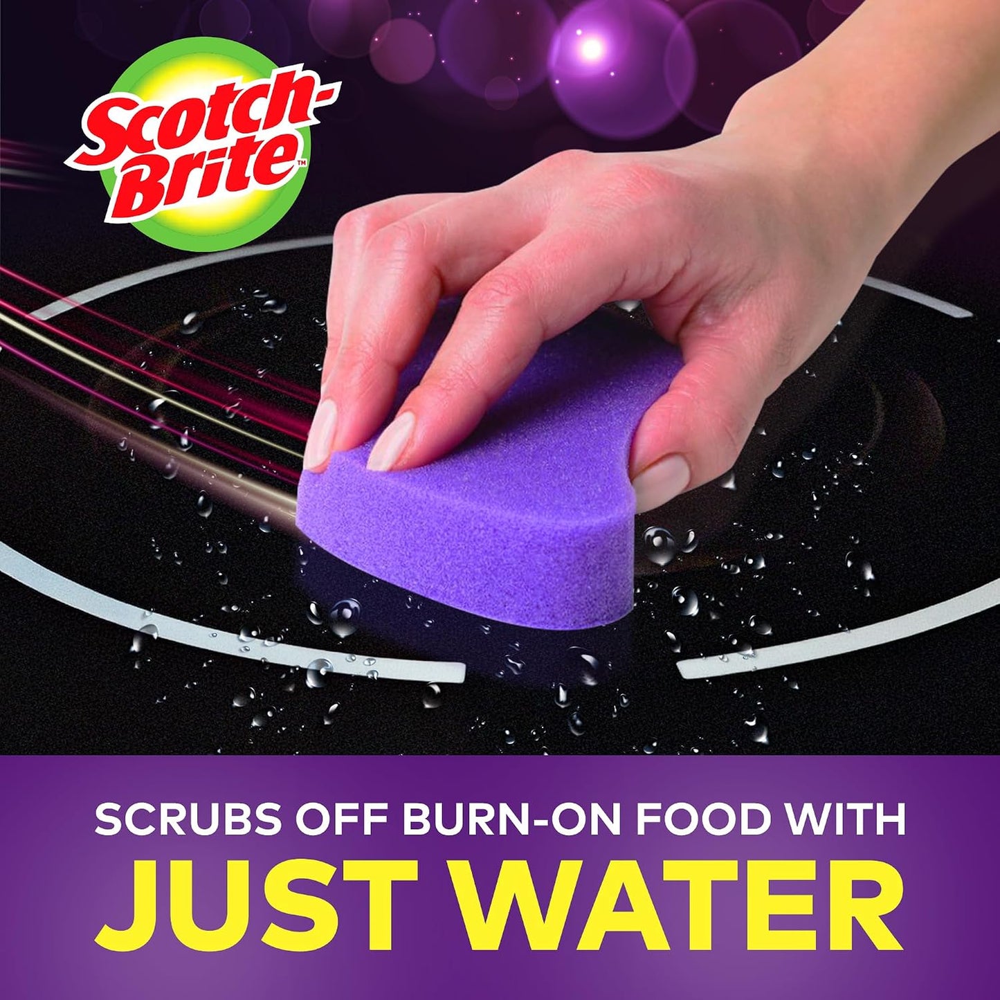 Scotch-Brite Scratch-Free Glass Cooktop Pads, Chemical Free Cleaning for Glass Stovetops, Tackle Burnt-On Messes, 2 Cleaning Pads