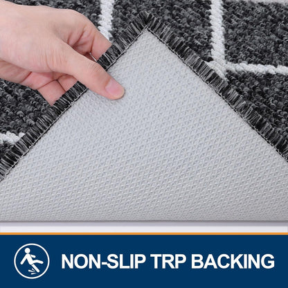 Finchitty Indoor Door Mat, Dirt Resistant and Absorbent, Low-Profile, Non-Slip, Washable Inside Floor Mats for Front Door, Back, and Entrance, 32" x 20", Grey