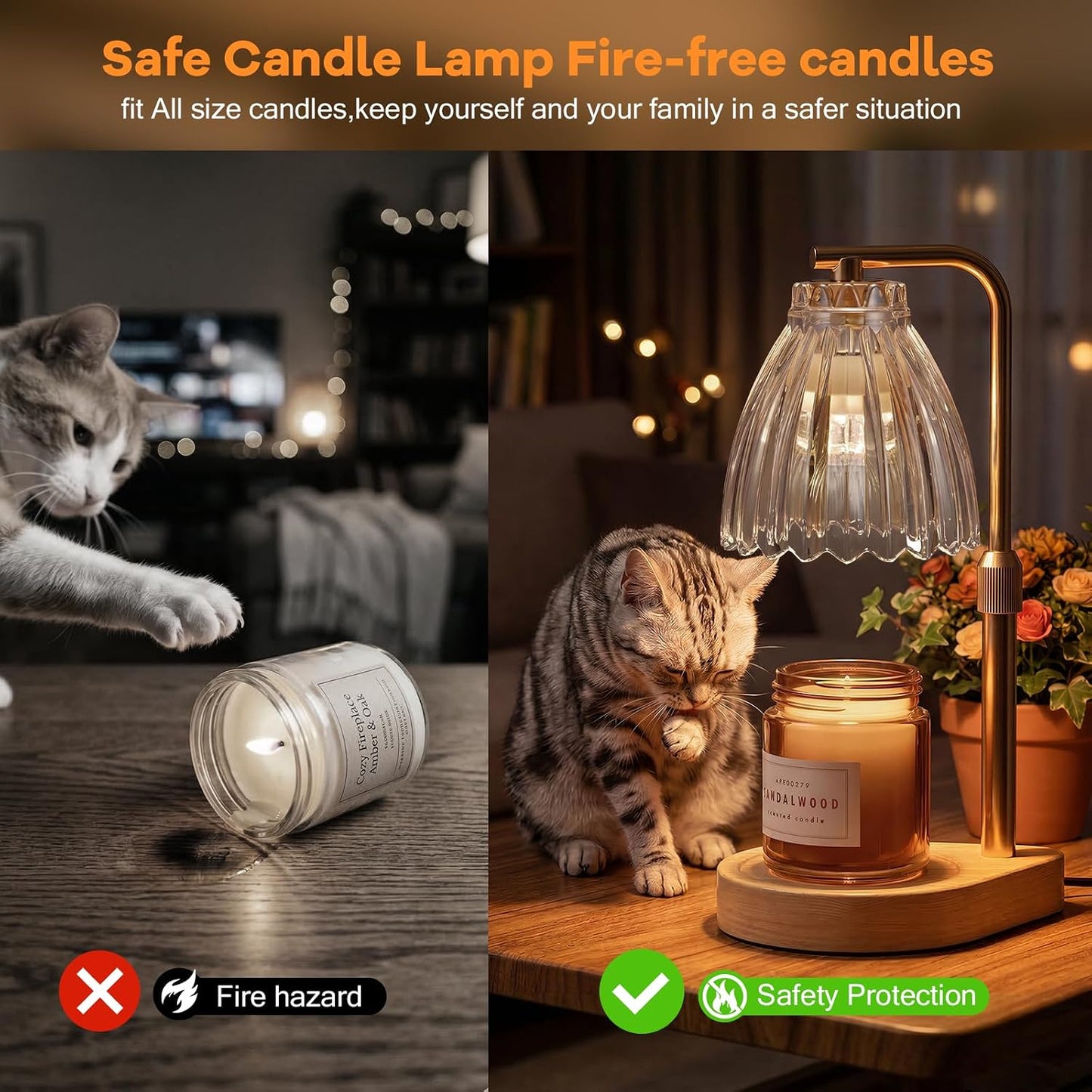 Gifts for Women, Candle Warmer Lamp with Adjustable Height, Timer & Dimmer, Birthday Gifts for Women, Elegant Gift Box & Greeting Card, Candle Lamp with 2 Bulbs for Home Decor/Bedroom/Office