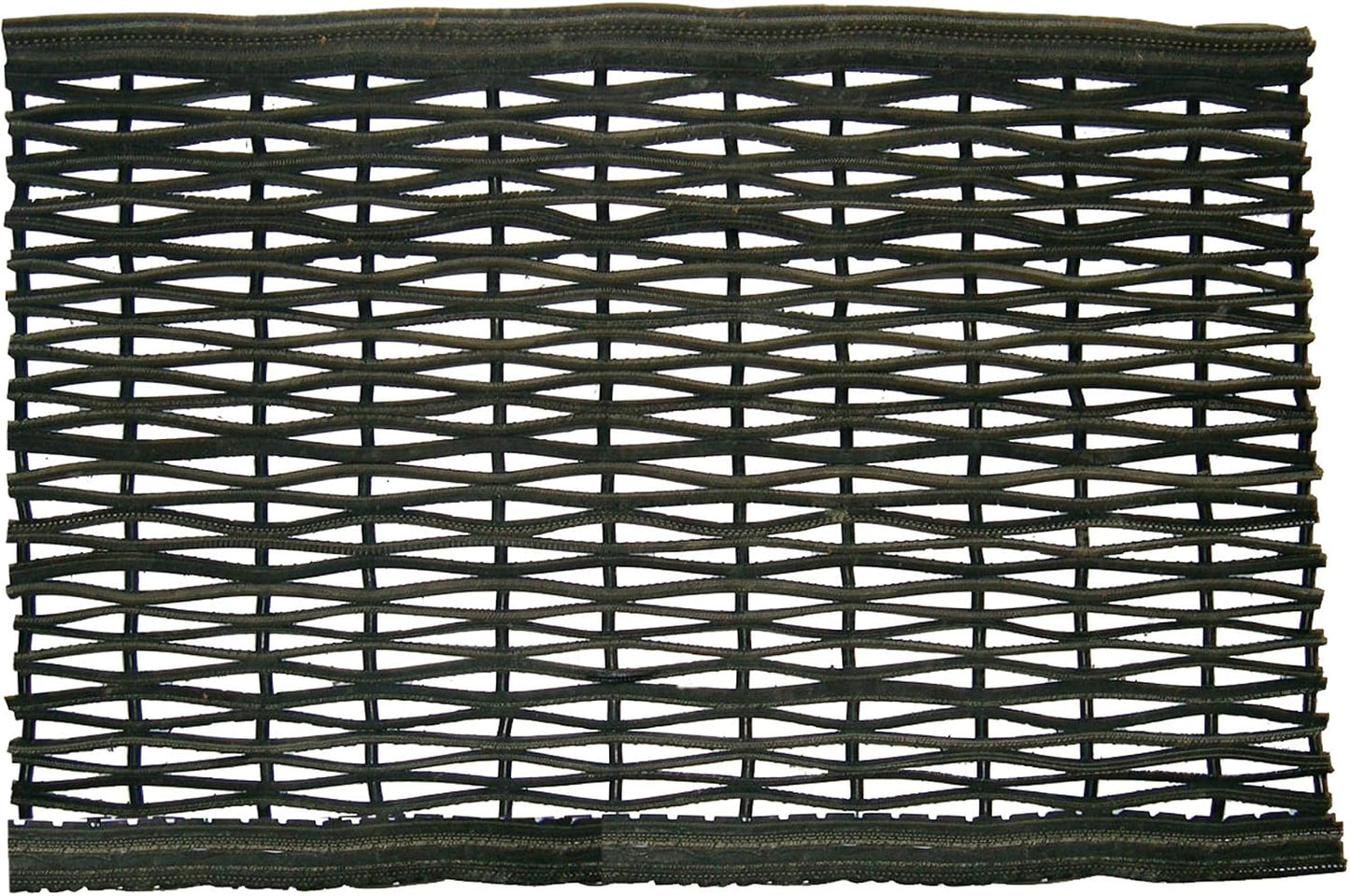 iCustomRug Multi-Purpose Heavy-Duty Open Weave 100% Recycled Tire Non-Slip Mat Shoe Scraper Dirt Debris Mud Trapper Outdoor Weatherproof 18" X 30" Black Weave