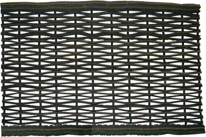 iCustomRug Multi-Purpose Heavy-Duty Open Weave 100% Recycled Tire Non-Slip Mat Shoe Scraper Dirt Debris Mud Trapper Outdoor Weatherproof 18" X 30" Black Weave