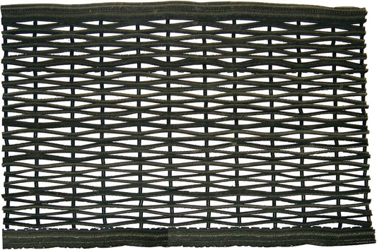 iCustomRug Multi-Purpose Heavy-Duty Open Weave 100% Recycled Tire Non-Slip Mat Shoe Scraper Dirt Debris Mud Trapper Outdoor Weatherproof 18" X 30" Black Weave