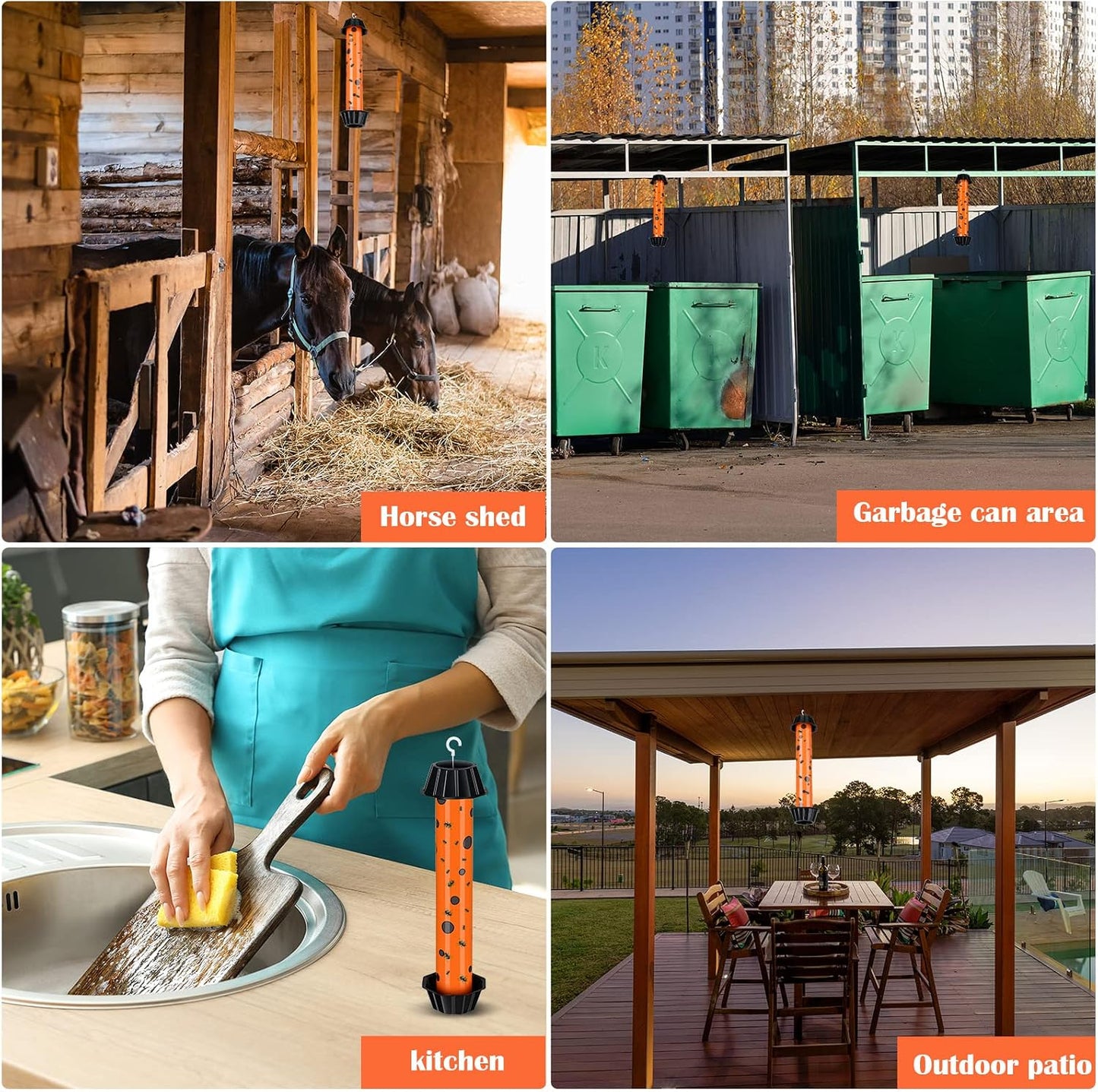 12 Pcs Sticky Fly Trap Fly Stick Indoor Outdoor Long Lasting Adhesive Fly Catcher with Hanging Hook for Wasps Gnats Bugs Insects Moths Fruit Flies Mosquitoes Spiders Fleas (White)