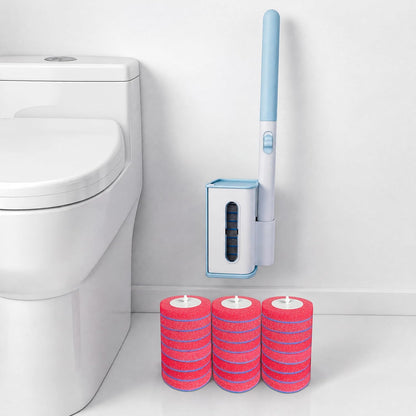 RV Toilet Brush, RV Accessories, Wall Mount Toilet Brush, 64 Toilet Refills | Hands Free Toilet Brush, One-Button Release, RV Toilet Brush and Holder Set, Compact Design, Camper Bathroom Accessories