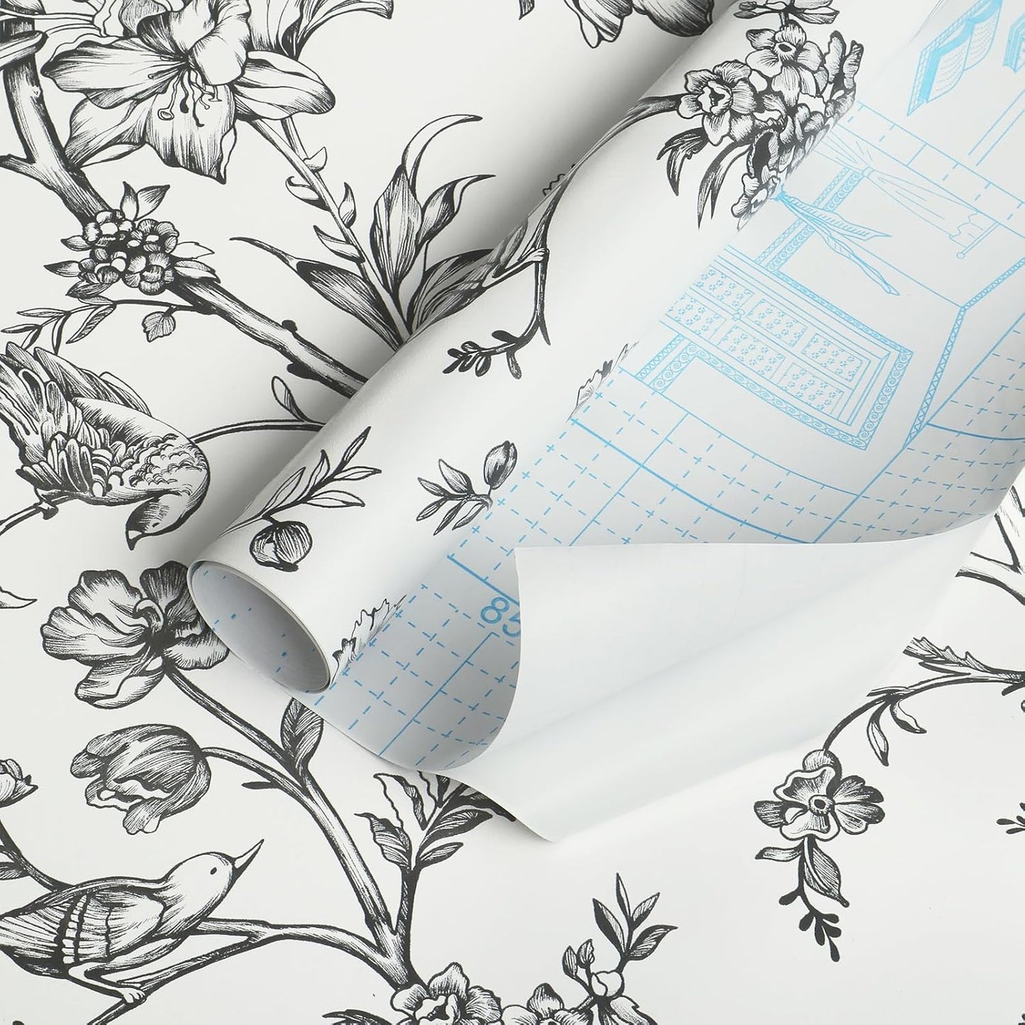 Safiyya Peel and Stick Wallpaper Vintage Floral Contact Paper 17.3" x 78.7" Wall Paper Renter Friendly Self Adhesive Removable Wallpaper for Bathroom Vinyl