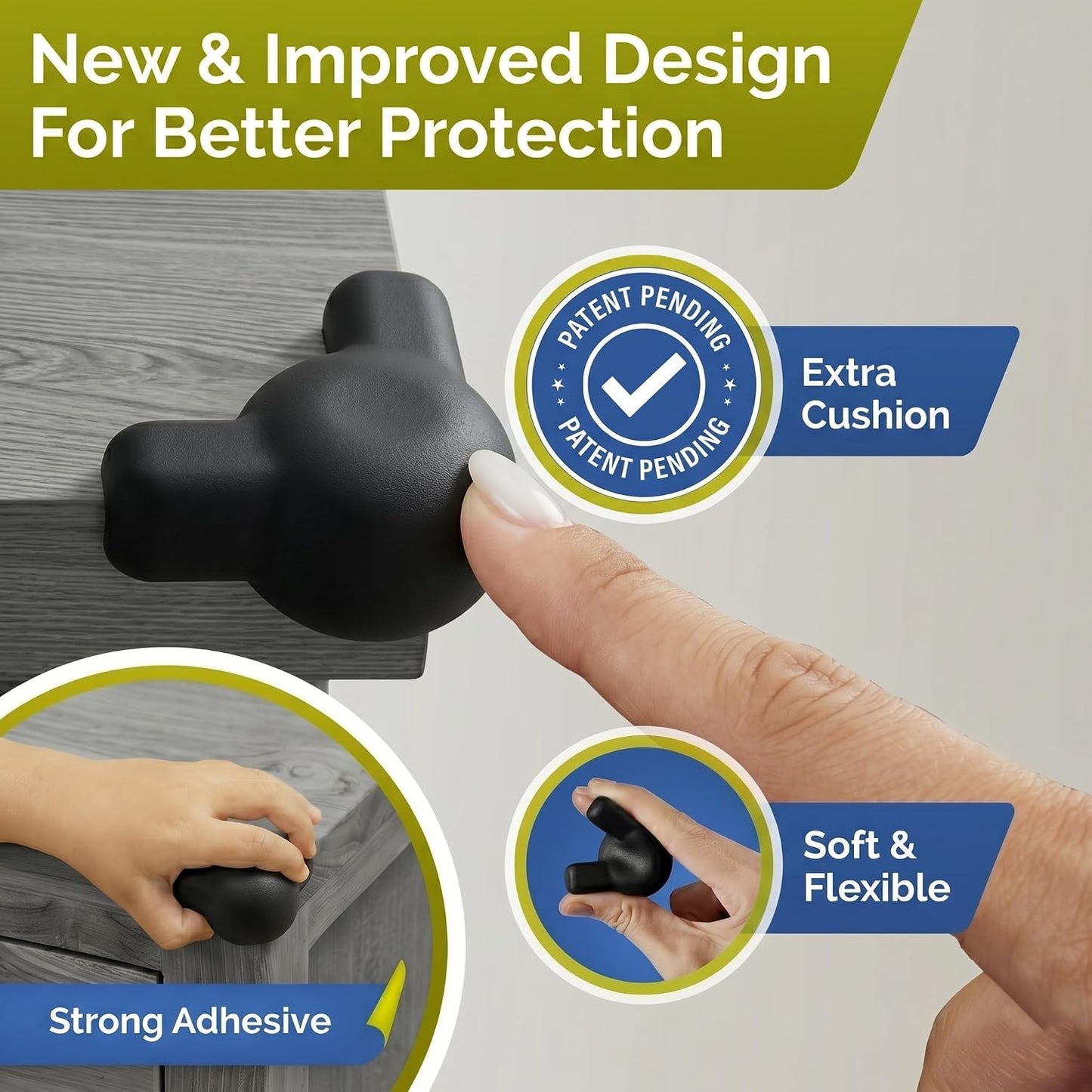 Silicone Corner Protectors for Baby Proofing – Soft Adhesive Corner Guards for Tables & Furniture, Child Safety Edge & Corner Bumpers. Protects Toddlers from Sharp Edges (12 Pack/Brown)