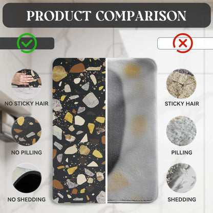 MontVoo -Bath Mat-Rubber Backing Non SlipThin Bathroom Rugs Fit Under Door- Quick Dry Absorbent Faux Suede Surface Grey Bathroom Floor Mats-Shower Rug for in Front of Bathtub Shower Gray 16x24
