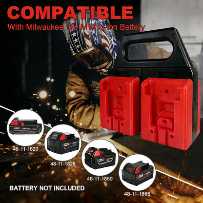 6-Slot Battery Carrying Holder for Makita 18V & 14.4V, Batteries Tool Case Storage Organizer Rack for Makita, Portable and Rugged Battery Caddy with Handle for Jobsite and Mount Bag Use