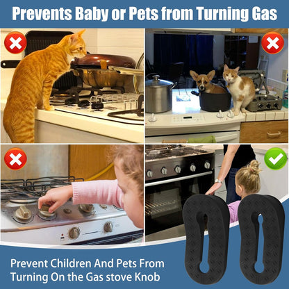 Silicone Stove Knob Safety Locks - Child Proof Oven Knob Locks (6 Pack)]