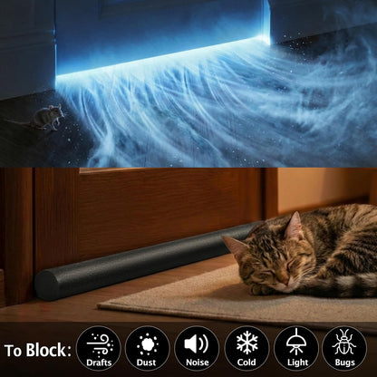 MAXTID Under Door Draft Stopper for Bottom of Doors 38" Black Door Blocker Noise ReducerLight Cold Air Guard Breeze Sound Proof Door Sweep Weather Stripping Door Seal Insulation Strip Gap Filler