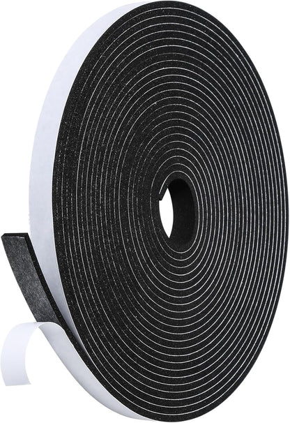 16Feet Weather Stripping Seal (1/2 Inch X 1/4 Inch) for Door Window, High Density Foam Tape, Soundproofing, Insulation Strip, Door Sealers for Door Frame- White