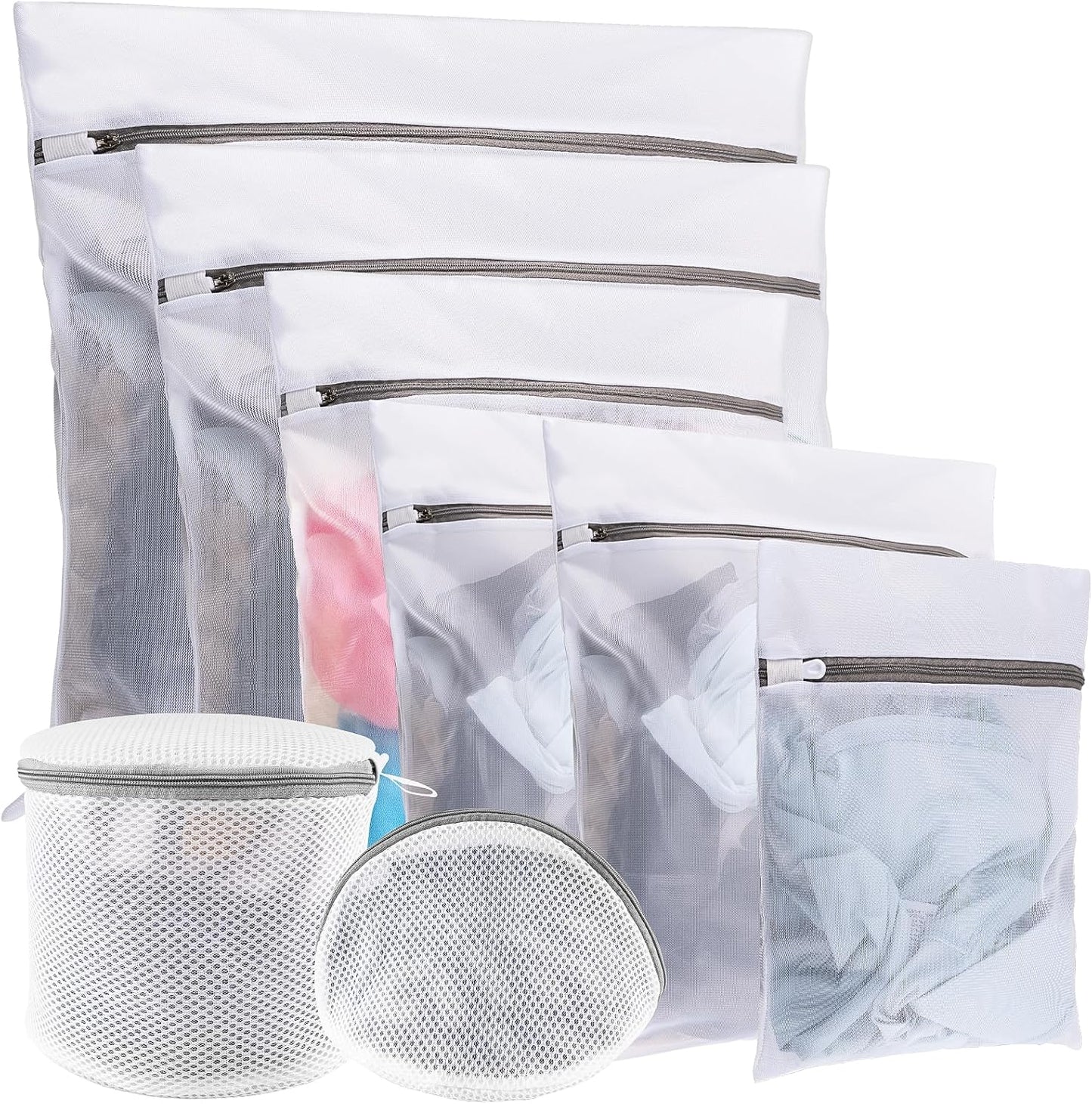Mesh Laundry Bags for Delicates, 3 Pack Laundry Bags Mesh Wash Bags in 3 Sizes(1 Large, 1 Medium, 1 Small), Durable and Gentle Lingerie Bags for Washing Delicates, Garment Bag for Washing Machine