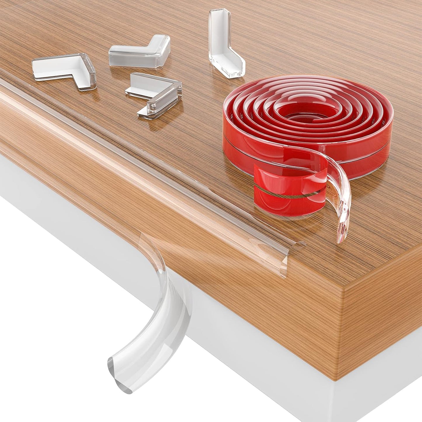 Baby Proofing, 0.6in Edge Protector Strip Clear, Thickened Silicone Soft Corner Protectors with Upgraded Pre-Taped Strong Adhesive, 6.6ft Edge Protectors for Sharp Corners of Cabinets, Tables, Drawers