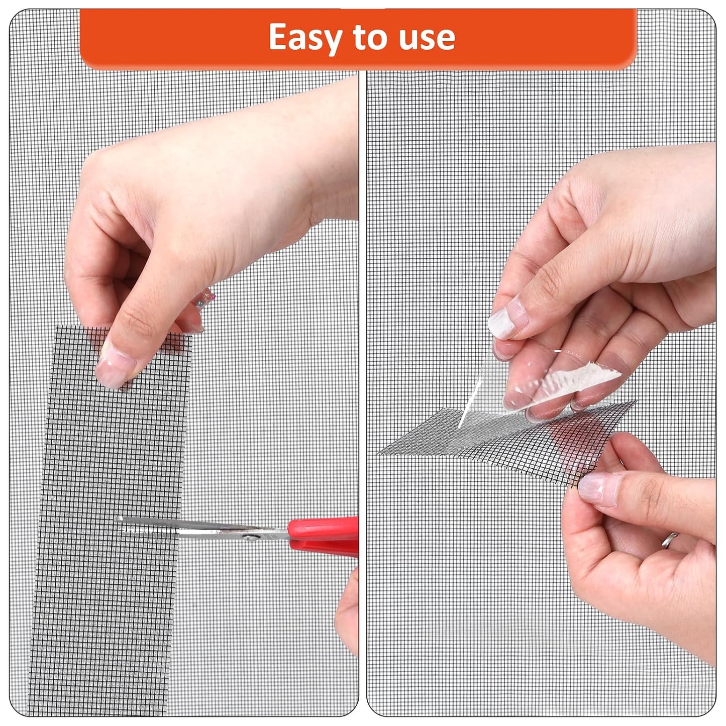Secopad Grey Screen Repair Tape, 2" X 180" (15FT) Window Screen Door Repair Kit, Strong Adhesive Fiberglass Patch Tape Mesh