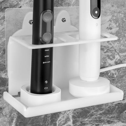Electric Toothbrush Holder Wall Mounted, Electric Toothbrush Cord Organizer Holds 1 Chargers, Self Adhesive Electric Toothbrush Stand for Bathroom, Medicine Cabinet, Dorm(Black)