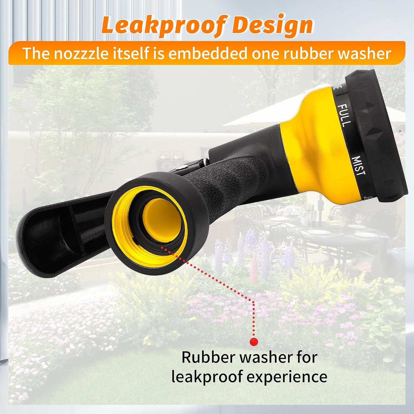AUTOMAN Garden Hose Nozzle - 2 Pack, 100% Metal High Pressure Spray Nozzle, Labor-Saving Design, Heavy Duty for Garden Watering, Car Washing, Window Cleaning, Pets Bathing