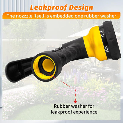 AUTOMAN Garden Hose Nozzle - 2 Pack, 100% Metal High Pressure Spray Nozzle, Labor-Saving Design, Heavy Duty for Garden Watering, Car Washing, Window Cleaning, Pets Bathing