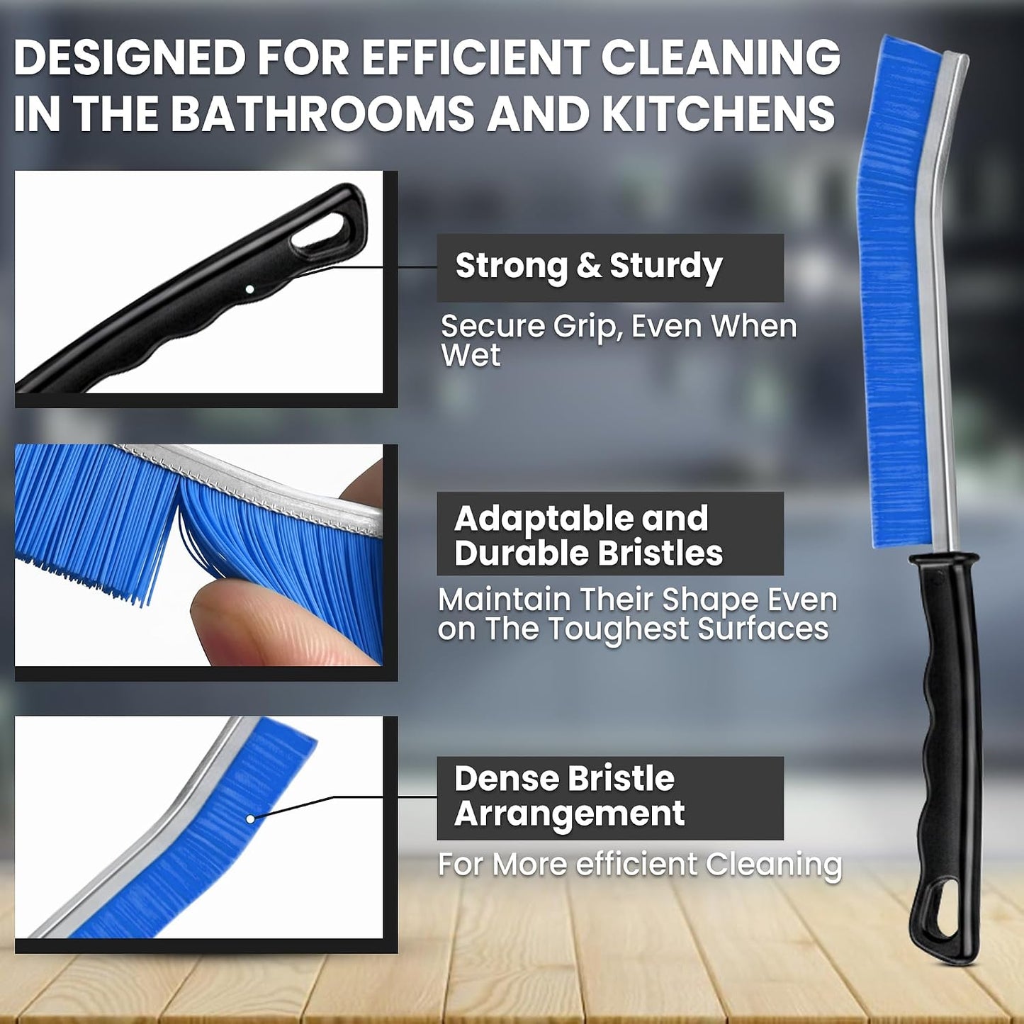 Crevice Cleaning Brush Set – 6Pcs Hard Bristle Cleaning Tools for Grout, Tile Floors, Gaps & Narrow Spaces – Small Grout Scrub Brush for Cleaning Bathroom, Shower, Window Tracks, Kitchen