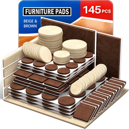 Ansible 60 PCS Felt Furniture Pads 1", Felt Pads for Chair Leg Floor Protectors for Hardwood Floors Round (Beige)