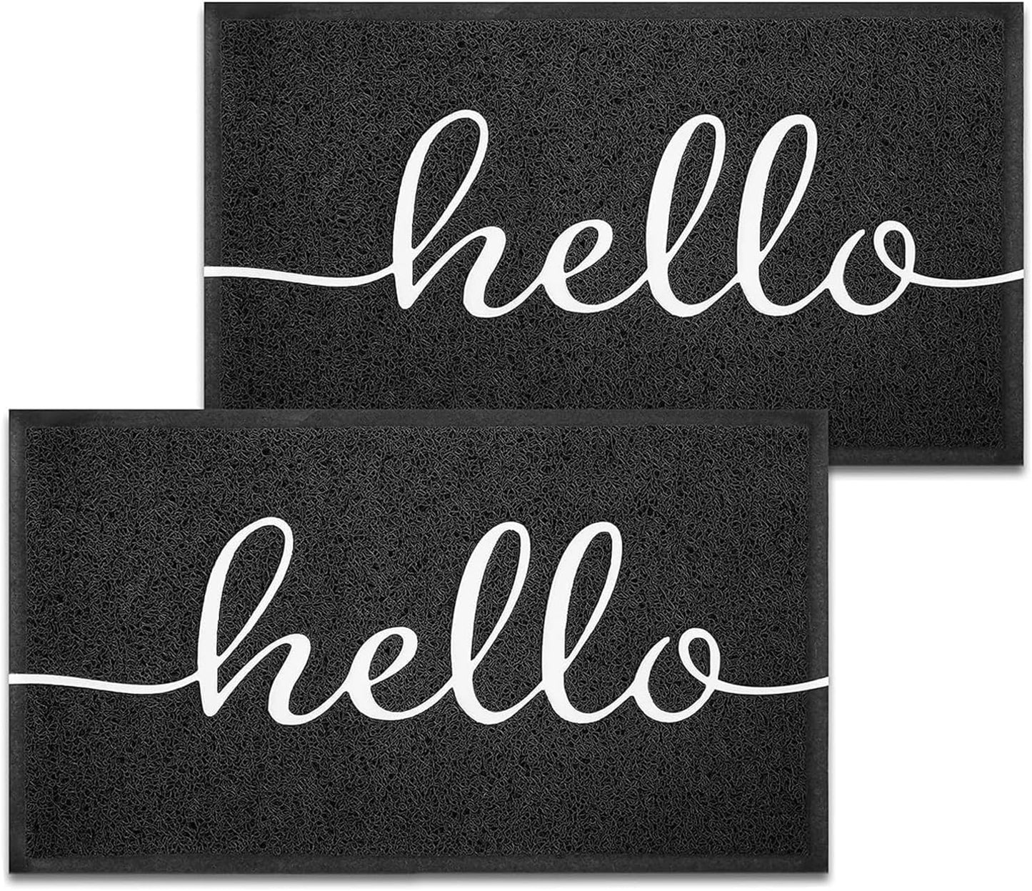 EARTHALL Door Mat Outside Inside Home Doormat, 30"x17.5", Durable Floor Mat Non Slip Mat Ultra Absorb Mud Easy Clean Front Doormat for Garage, Entryway, Patio, High Traffic Areas, Black