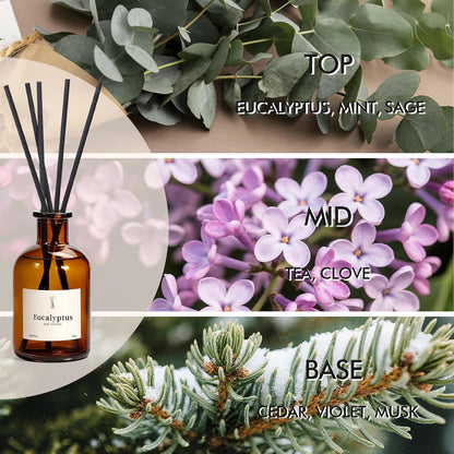 Reed Diffuser Set, 8.12 fl.oz Citrus Scent Oil Diffuser with Sticks, Long-Lasting Home Fragrance Reed Diffuser for Bathroom Shelf Decor, Air Freshener Room Diffuser, 2 Pack