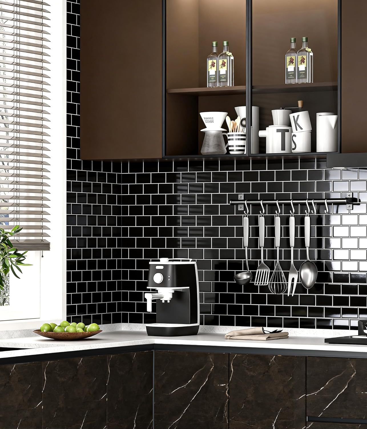 Yoillione Peel and Stick Backsplash for Kitchen: Self Adhesive Wall Tiles for Bathroom - Vinyl Thick Back Splash Tile (10, Light Coffee)