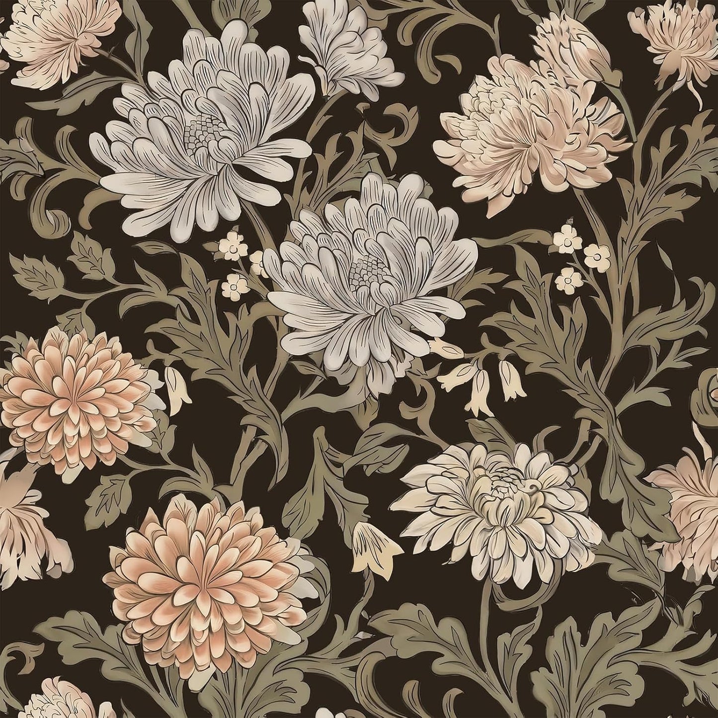 Removable Peel and Stick Wallpaper Boho 17.5 x 118 in Floral for Bedroom Bathroom Easy Peel Off Stick on Wallpaper Contact Paper Renter Friendly Wall Paper