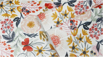 HAOKHOME Boho Peel and Stick Wallpaper Floral Wall Paper Removable for Bedroom Navy/Pink/Orange Contact Paper 17.7in x 9.8ft