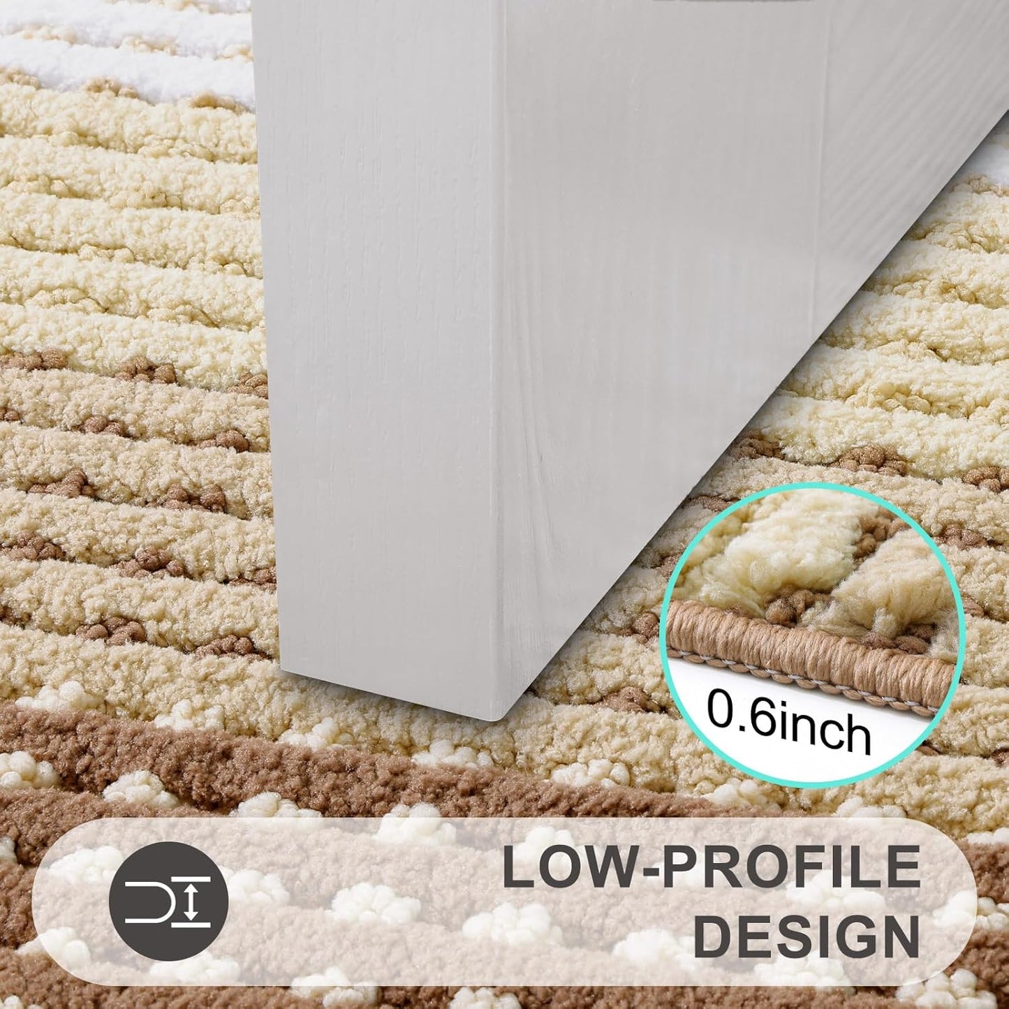 Kitinjoy Indoor Outdoor Door Mat, 32x20 Non-Slip Absorbent Dirt Trapper, Low-Profile Washable Inside Entrance Front Floor Mat, Sturdy Soft Entry Doormats for Entryway, Grey