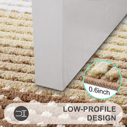 Kitinjoy Indoor Outdoor Door Mat, 32x20 Non-Slip Absorbent Dirt Trapper, Low-Profile Washable Inside Entrance Front Floor Mat, Sturdy Soft Entry Doormats for Entryway, Grey