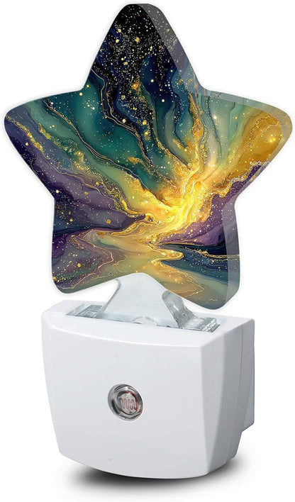 Lavender Butterfly Nightlight,Summer Flowers Star Night Lights Plug into Wall Decorations for Bedroom Bathroom,Dusk to Dawn Sensor Kitchen Hallway Stairs Energy Efficient Desk Lamp
