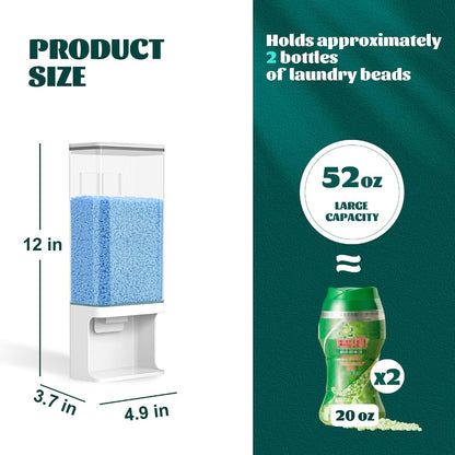 105 Oz Laundry Detergent Dispenser with Nail - Wall Mounted Scent Booster Beads Container, Softener Beads Storage, Rice Dispenser, Dry Food/Solid Grain Organizer