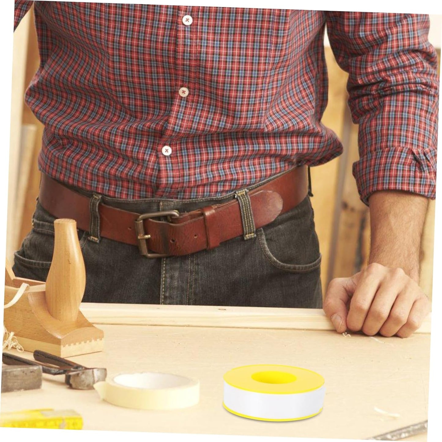 ORFOFE 1roll High-Density Thread Seal Tape PTFE Plumber Tape for Leak Sealing Pipes Easy to Cut and Install Suitable for Home and Industrial Plumbing Applications