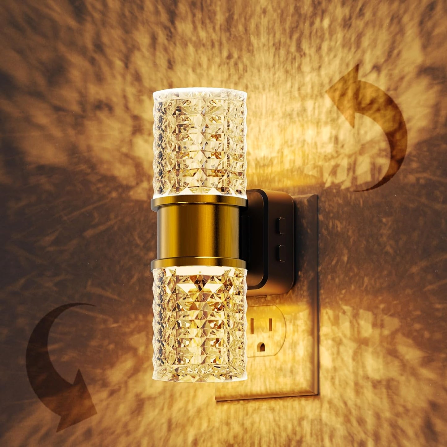 L LOHAS LED Night Light,Dimmable Night Lights Plug into Wall, 2 Pack Acrylic Nightlight with 0-100 LM Adjustable Brightness, 3000K Plug in Night Light with Dusk to Dawn Sensor, for Bathroom Hallway