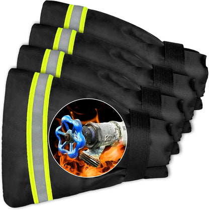 4 Pack Outdoor Faucet Covers,Thicken Outside Faucet Socks for Winter Freeze Protection,Reusable Waterproof Hose Bib Cover with Reflective Strip for Garden(5.9" W x 7.1" H )