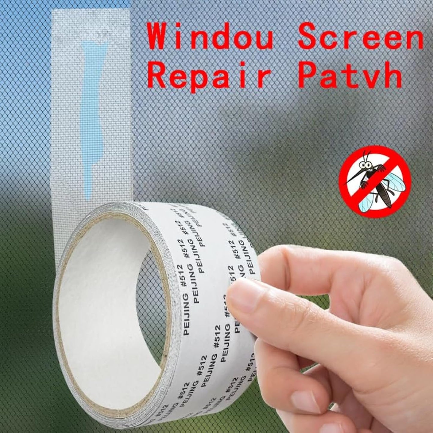 Heavy Duty Self-Adhesive Screen Repair Strip, Fiberglass Mesh Tape for Window and Door Screens – Quick Fix for Holes, Tears, and Rips
