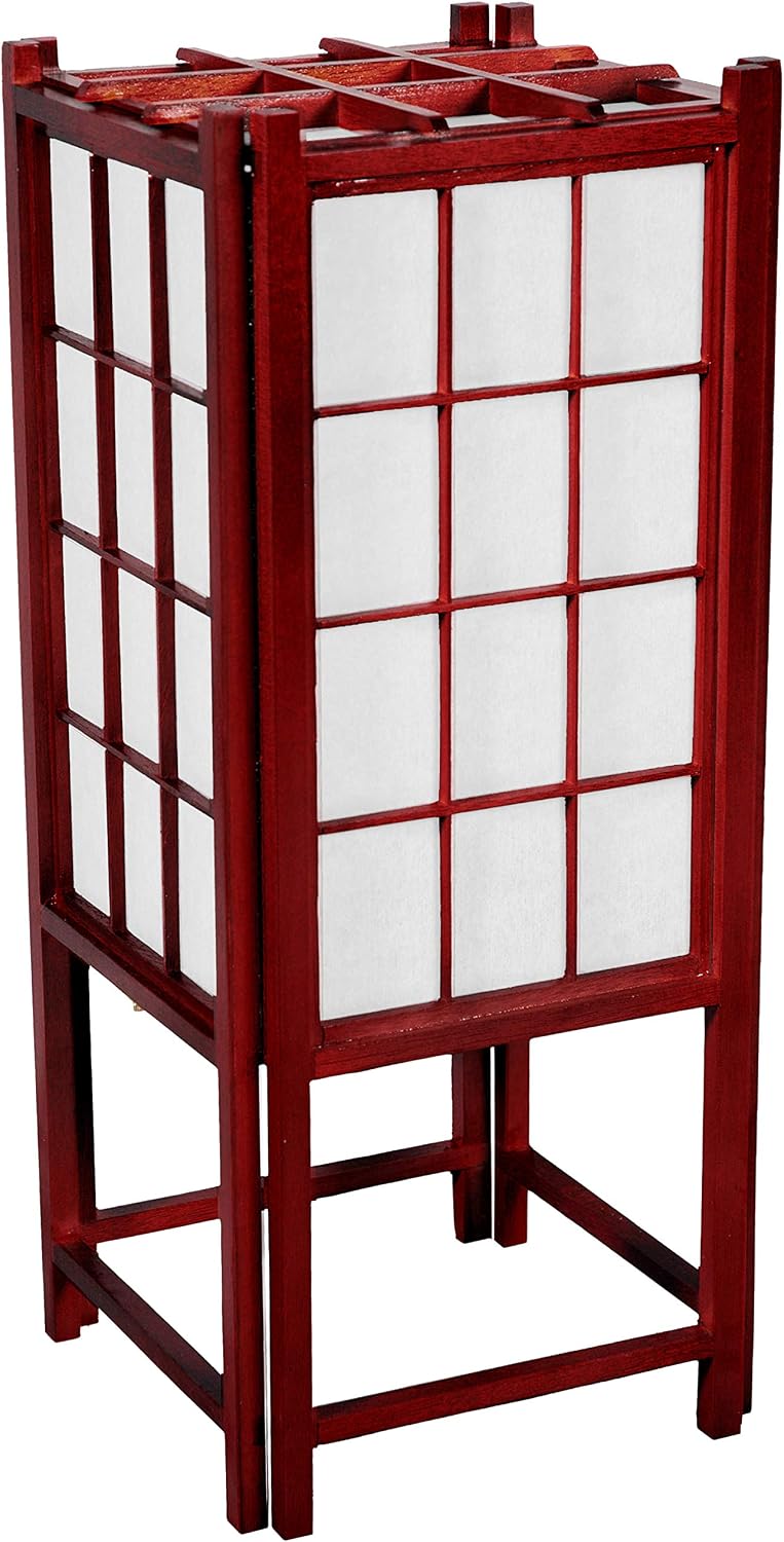 Red Lantern 72" Window Pane Shoji Lamp, Black