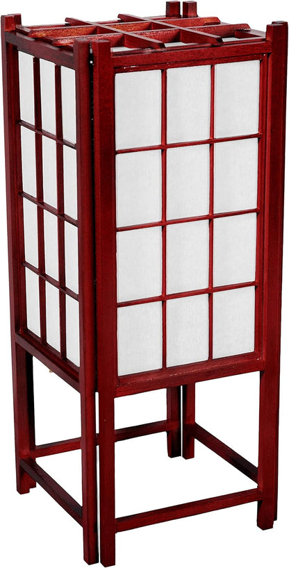 Red Lantern 72" Window Pane Shoji Lamp, Black