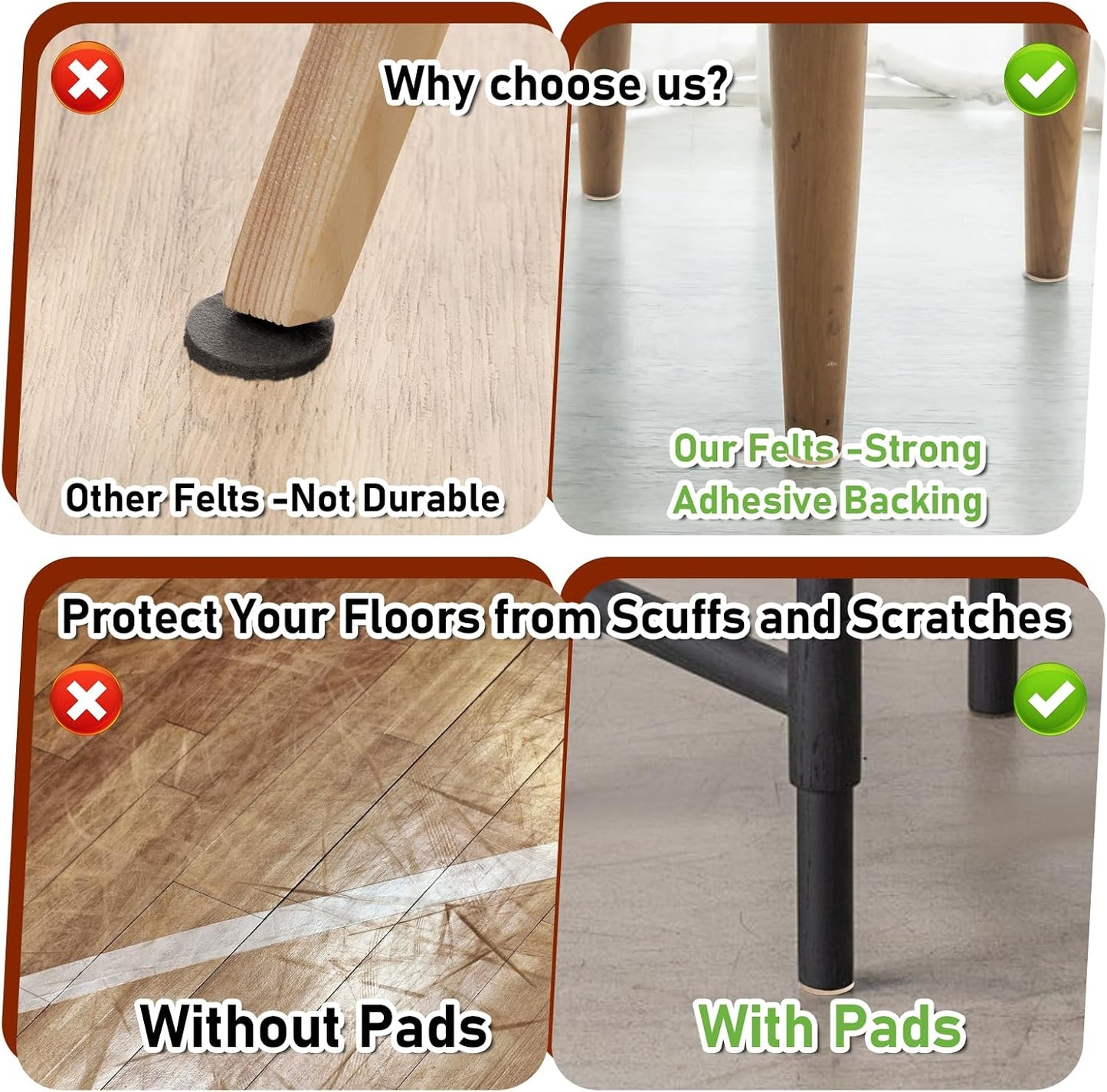 144Pcs Small Felt Pads for Coasters Bottom Dots 3/4" Adhesive Chair Felt Pads Felts Cabinet Door Bumpers Cushion Dots Round Furniture Pad Floor Protectors Furniture Feet for Chair Legs Hardwood Floors