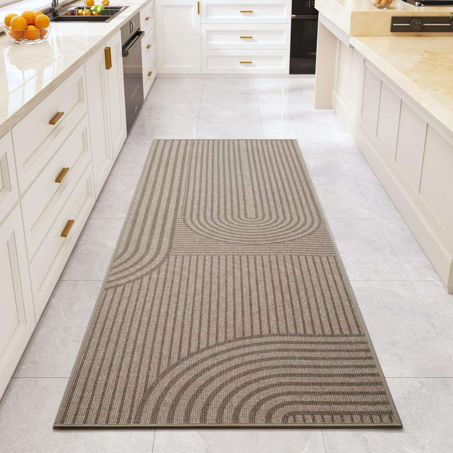 Front Door Mat 17''x30'', Absorbent Dirt Resist Washable Non Slip Low-Profile Indoor Doormat, Easy Clean Welcome Entryway Door Mats, Brown