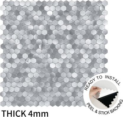 Peel and Stick Subway Backsplash Tiles, 5 Pack, 12 x 12 in, Almond | extra thick 3D wall panels, heat and water resistant wall panels, easy DIY kitchen, bathroom, laundry, fireplace wall décor