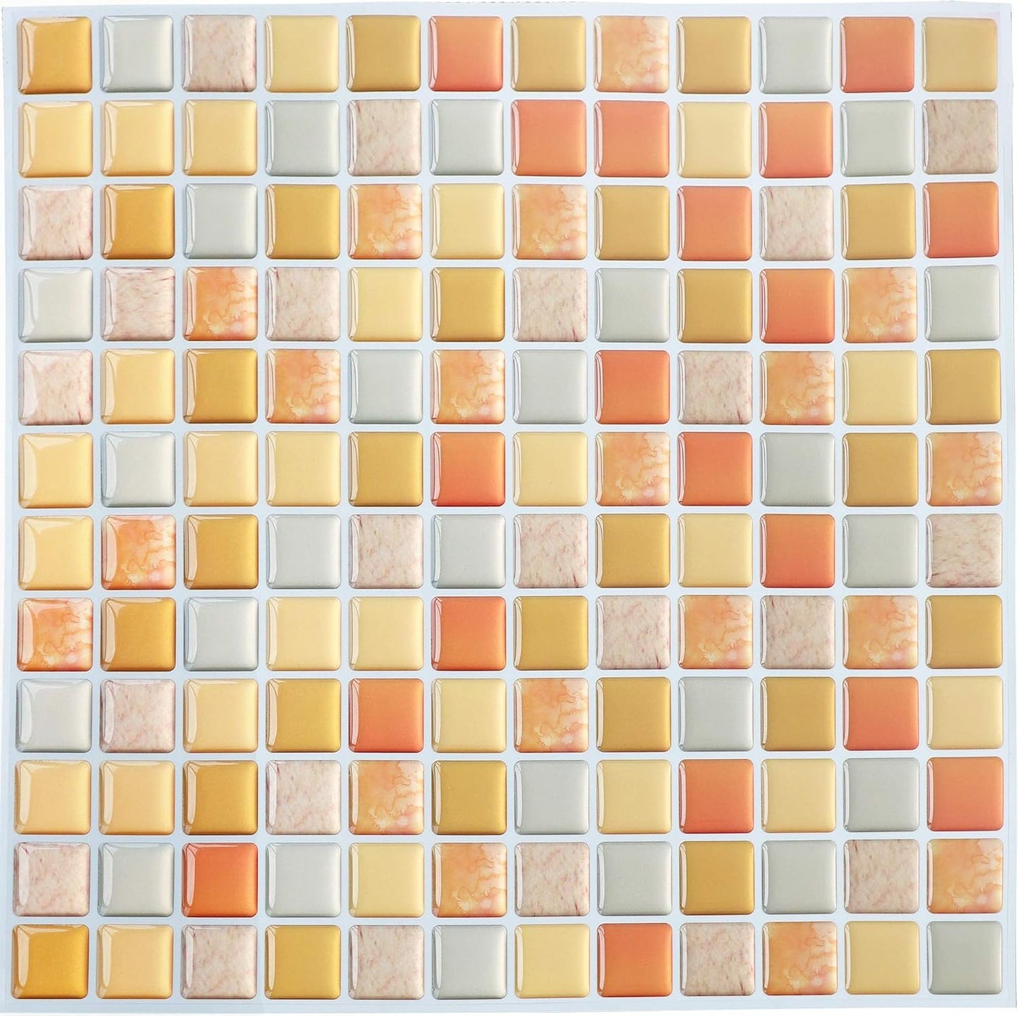 Yoillione Peel and Stick Backsplash for Kitchen: Self Adhesive Wall Tiles for Bathroom - Vinyl Thick Back Splash Tile (10, Light Coffee)