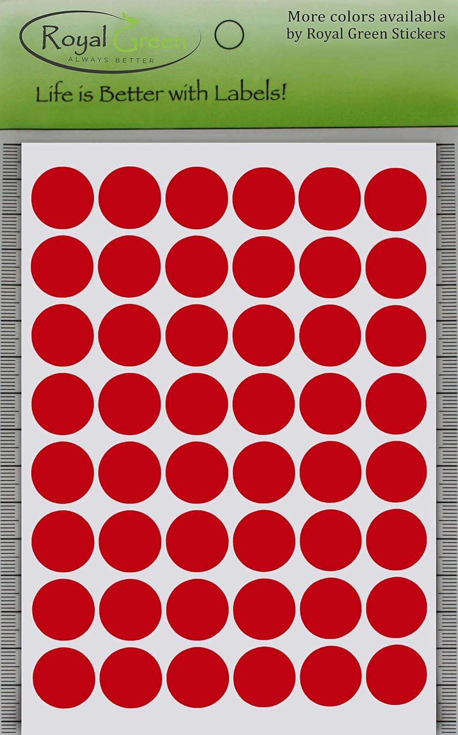 Royal Green Dot Sticker 11/16" Inch (17mm) Colored Labels in Purple - 2400 Pack - Colors B