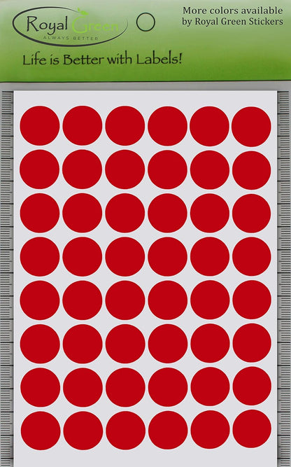 Royal Green Dot Sticker 11/16" Inch (17mm) Colored Labels in Purple - 2400 Pack - Colors B
