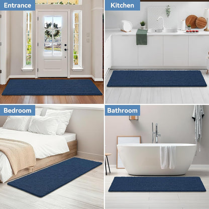 Bcoimo Bathroom Rugs 24x17, Bath Mats for Bathroom Non Slip with Rubber Backing,High Absorbent Microfiber Bath Rugs Quick Drying, Machine Washable, Durable Decor