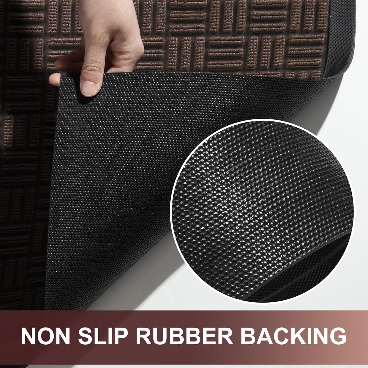Mibao Front Door Mat, Heavy Duty Durable Welcome Mat for Outdoor Indoor, Dirt Trapper Waterproof Super Absorbent Door Mat for Entryway Outside Patio Porch, 29.5" x 17", Grey