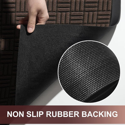 Mibao Front Door Mat, Heavy Duty Durable Welcome Mat for Outdoor Indoor, Dirt Trapper Waterproof Super Absorbent Door Mat for Entryway Outside Patio Porch, 29.5" x 17", Grey